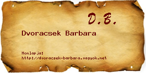 Dvoracsek Barbara névjegykártya