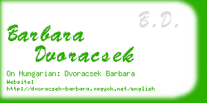 barbara dvoracsek business card